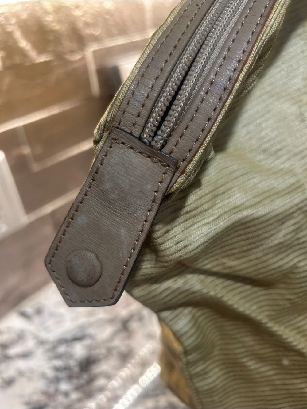 Yves Saint Laurent vtg Olive Canvas Travel Bag GUC